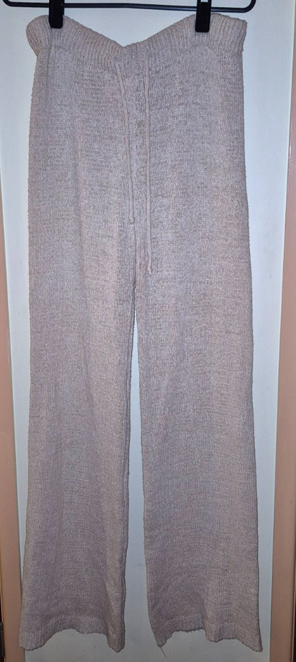 Sndys Womens Cream Wide Leg Elastic Waist Drawstring Loungewear Beach Pants L