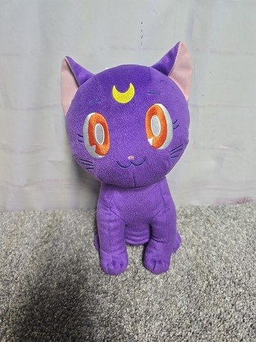 Sailor Moon 12" Luna Cat Clever Idiot Purple Standing Cat Plush NEW with Tags - Picture 2 of 8