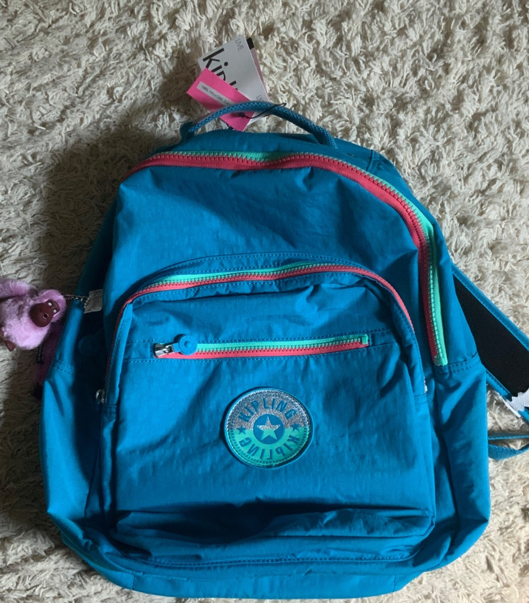 Kipling Seoul 15” Large Laptop Backpack Azure Blue Pink  display picture 2
