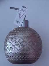 CARO BRIGHT METALLIC PINK ROSE SILVER SNOWFLAKE SPHERE SOAP LOTION DISPENSER