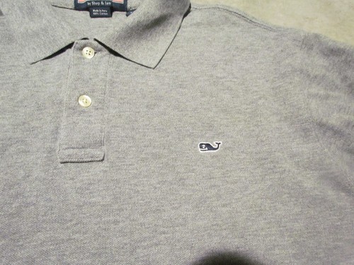 Vineyard Vines shirt polo Mens Large Long Sleeve Dark Heather Gray - Picture 2 of 5