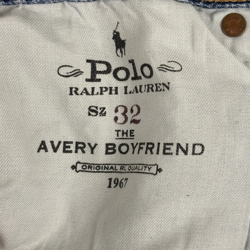 Pantalones de mezclilla Polo Ralph Lauren para mujer 32 Avery Boyfriend retazos desgastados cabaña Foto 4 de 4