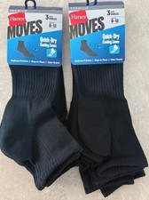 Hanes Moves Socks Men's 6 Pairs Size 6-12 Low Cut Free Shipping