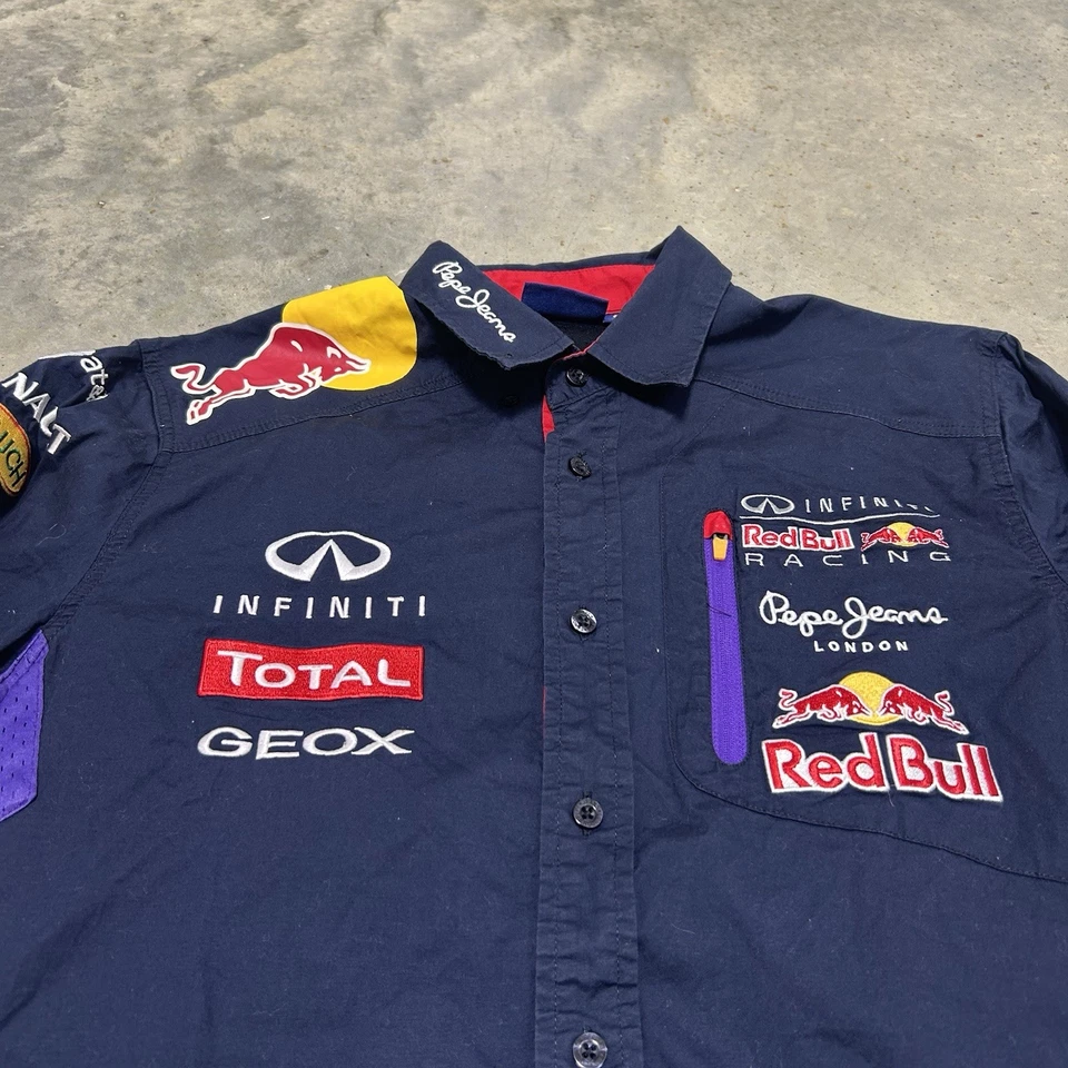 Pepe Jeans Red Bull Racing OTL Race Long Sleeve Shirt Navy Blue Size S - Image 2 of 4