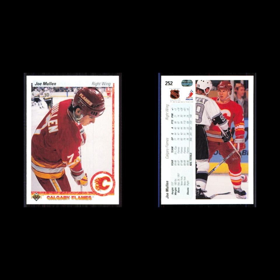 Joe Mullen #252 1990 Upper Deck Calgary Flames Hockey Card NHL NM - Image 3 of 3