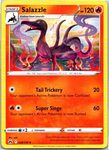 Salazzle 028/159 - NM / M - Crown Zenith Pokemon Card - $2