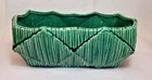 Vintage McCoy 8" Green Rectangular Diamond & Stripe Pattern Window Box Planter