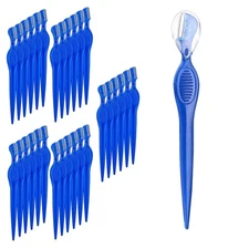 30 pc Eyebrow Razor Precision Shaver Facial Exfoliating Dermaplaning Blue 