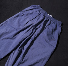 Vintage Nike Track Pants Mens medium Blue 80s 90s Windbreaker Joggers Ankle Zip