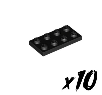 10x LEGO 3020   2x4 Plate   Platte   schwarz   Black