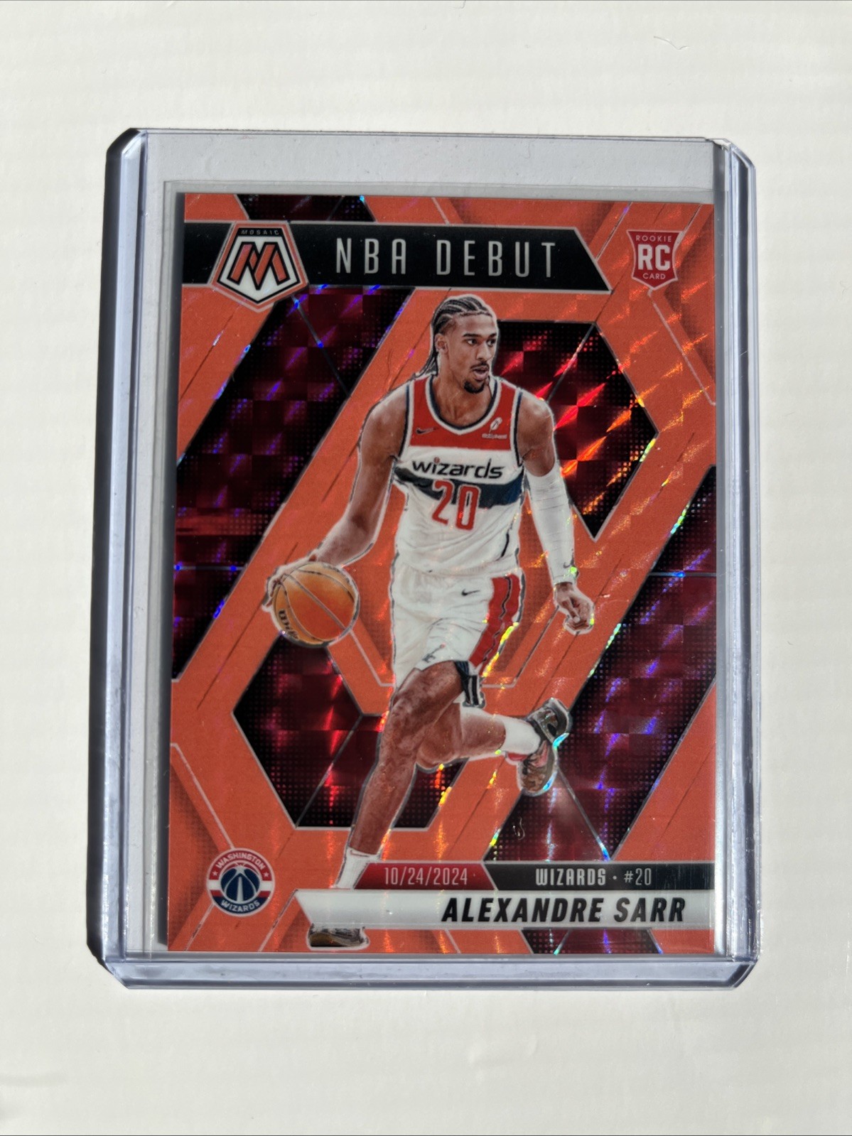 2024-25 Mosaic Alexandre Sarr RC #254 Red Fluorescent Prizm /75 a10