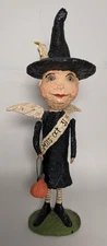 Debra Schoch Halloween Angel Witch Miss October 31st Folk Art 14" *READ