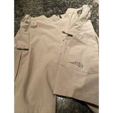 Reel Life Men's Lines Tan Shorts with Zippered Pockets.  136