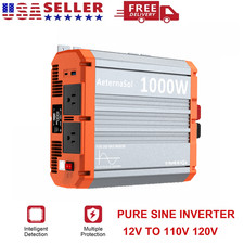 1000W/2000W Pure Sine Wave Power Inverter DC 12V to 110V 120V Adapter Converter