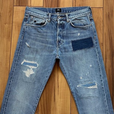 100%ORIG EDWIN JAPANESE DENIM SLIM TAPERED DESTROYED JEANS W31 L32