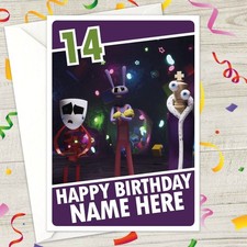 THE AMAZING DIGITAL CIRCUS  A5 Personalised Birthday Card - jax gangle kinger tv