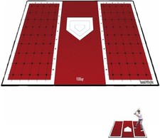 Baseball and Softball Hitting Mat,Home Plate Mat with Batting Stance Alignment