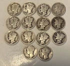 14 SilverMercury 1920’s-1930’s Dimes .90 %   Full Dates Equals 1 Oz Silver. Nice