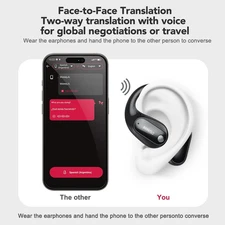 MS190 AI Translation Earbuds Real Time 135 Language Translator APP Open Ear OWS