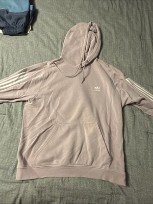Adidas Periwinkle With White 3 Strips Hoodie Sweatshirt, Alt Classic Logo Size L