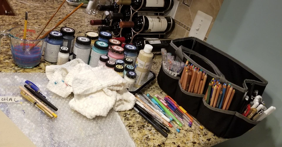 Pintura abstracta de medios mixtos con certificado de autenticidad original firmada - 4" x 4" - blanco 8" x 8" mate Foto 3 de 3