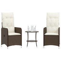 Outdoor LehnstüHle 2Er Set Mit Beistelltisch Polyrattan Braun