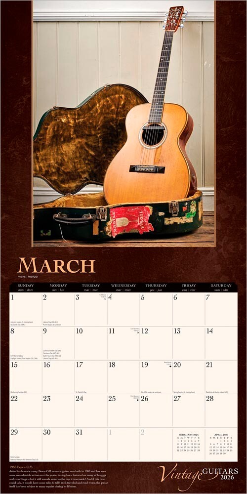 The Vintage Guitar Calendar 1998～2001 Vintage Guitars | 2026 12x24