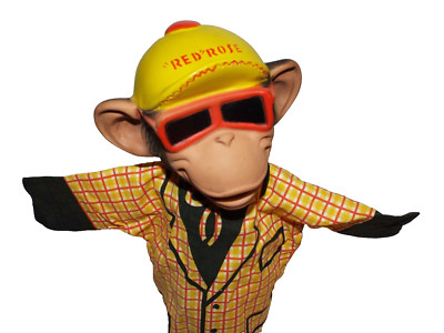 Vintage Red Rose Tea Chimp Monkey Hand Puppet 1960's VHTF Excellent Condition