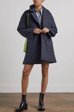 Ganni Navy Quilted Recycled Coat/ Jacket S/m