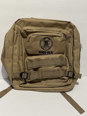 NRA-ILA Backpack Embroidered Eagle Emblem Khaki Tactical Bag  display picture 1
