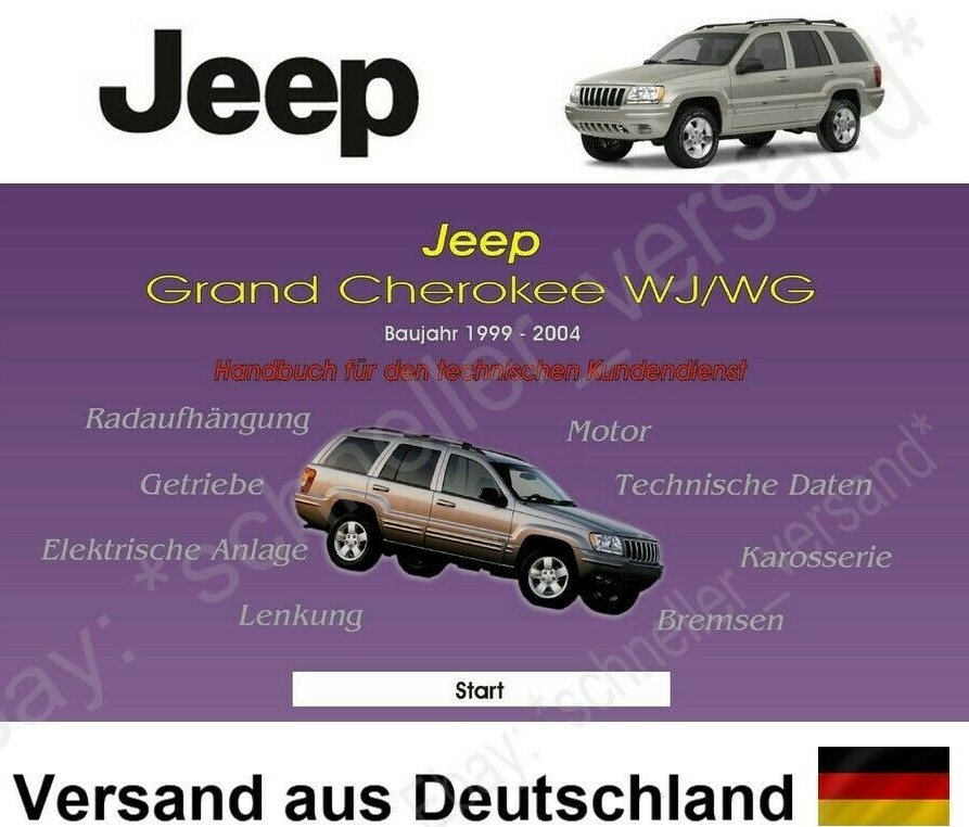 Jeep Grand Cherokee WJ/WG 9904 Werkstatthandbuch Reparaturanleitung CD