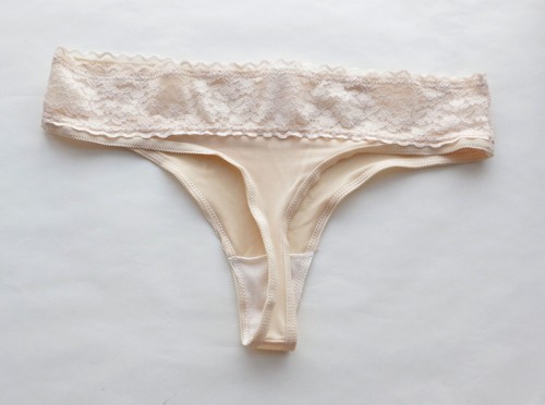 Women Sexy Thong Smooth&Floral Mesh Underwear Hipster G-string Panties Beige S-L - Picture 8 of 9
