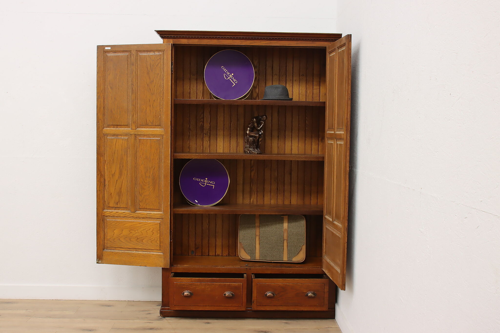 Farmhouse Antique Rustic Oak Wardrobe, Armoire or Closet #50262