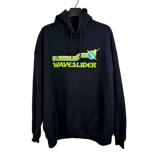 NUEVO SIN ETIQUETAS WAVELIDER Para Mujer Gruesa Negra Surf Sudadera con Capucha Estilo Años 70 Retro Surf Gráfico XL - Imagen 2 de 5