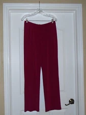 Chico's TRAVELERS NO TUMMY PANT Size 2 Large 12 14 Red Berry Compote NWT $70
