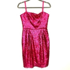 BCBGMaxAzria Carole Sequin Mini Dress Women  s Size 6 Removable Strap Azalea Pink