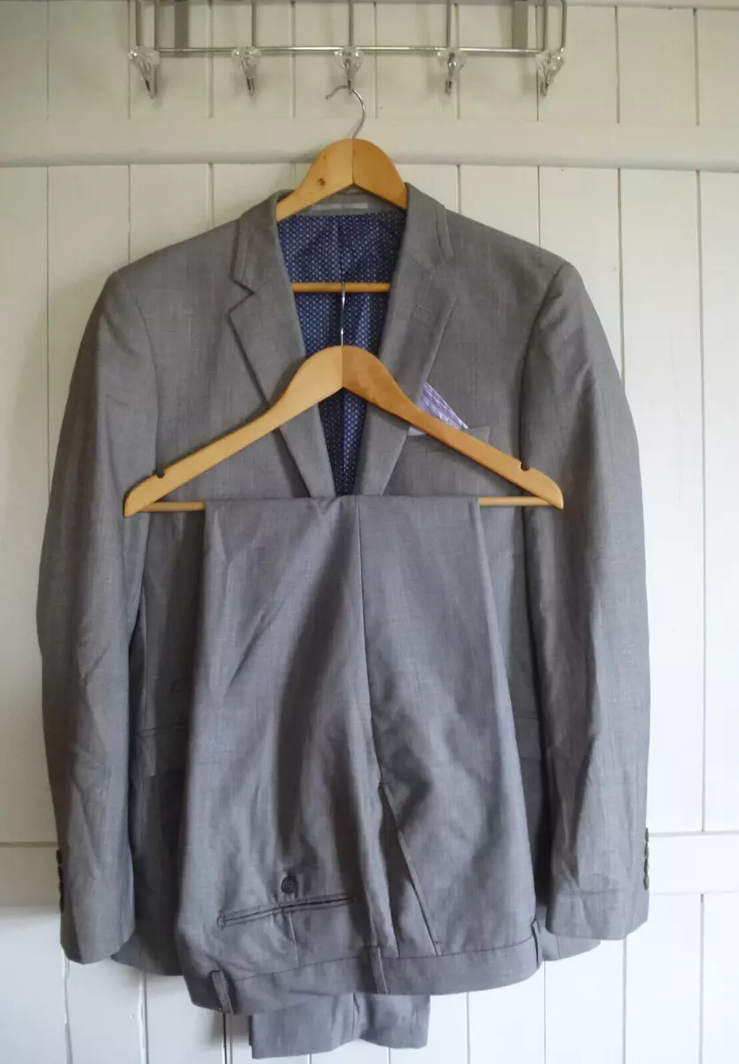 mens CAVANI GREY SUIT SIZE 40 L CHEST 34 WAIST 32 034