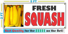 Full Color FRESH SQUASH BANNER Sign NEW XL Larger Size Summer Yellow