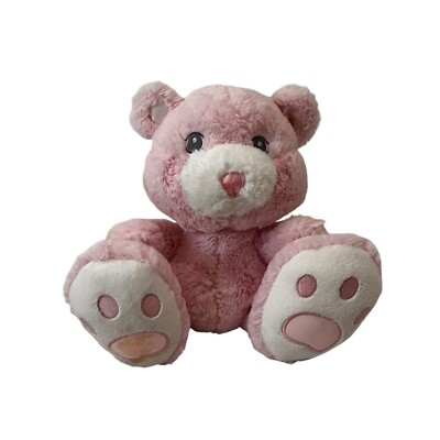Aurora Baby Pink Plush Teddy Bear Big Paw Feet Sitting 9'' Stuffed Animal Toy