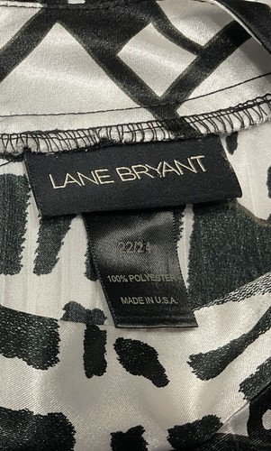 Lane Bryant Pleated Blouse Women’s Plus 22/24 Black White Dressy Sleeveless - Picture 7 of 10