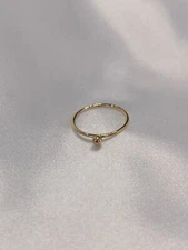 14K Gold Filled Solitaire Ball Ring, Dainty Stackable Minimalist Ring, Size 6-8