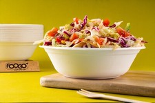 FOOGO Grün Einweg Zuckerrohr Bagasse Schalen Holz Umweltfreundlich Picknick Schüssel