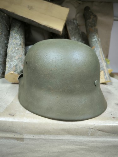 Casco alemán original bonito casco M35 original Segunda Guerra Mundial talla 64 - Imagen 5 de 20