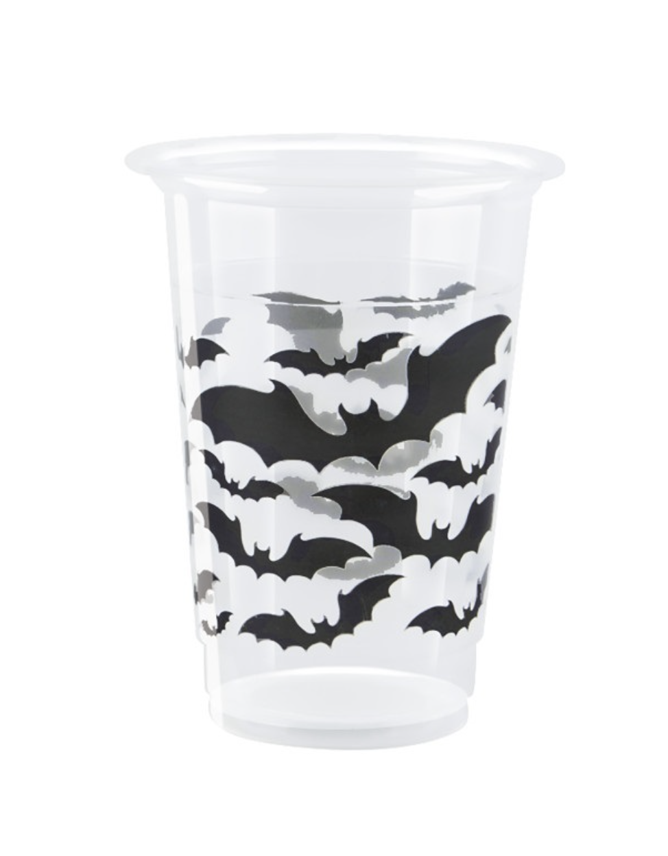 Bat Plastic Cups Halloween Clear Black Beer Cups 16oz / 473ml Party Decor 8Pk