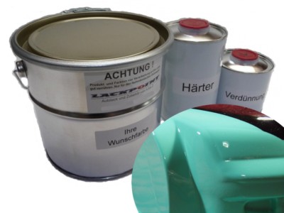 5 Liter Set 2K Car Paint Stratos Mint No Clear Varnish Green New Lackpoint