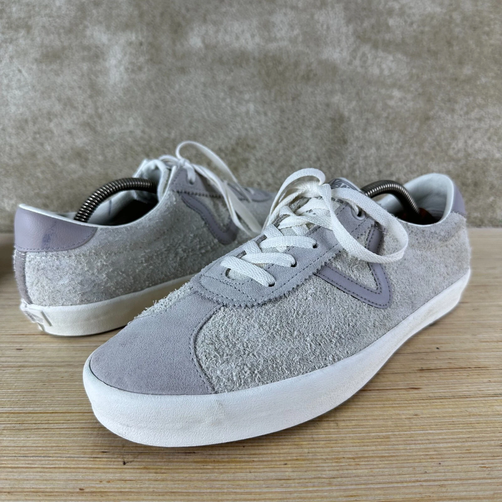 Scarpe VANS Sport basse scamosciate taglia 9 5 uomo 11 donna grigio bianco stringate