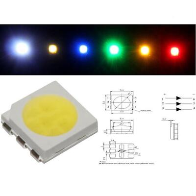 20-100x Superhelle einzel LEDs SMD PLCC6 5050 5x5mm Leuchtdiode verschiedene Far