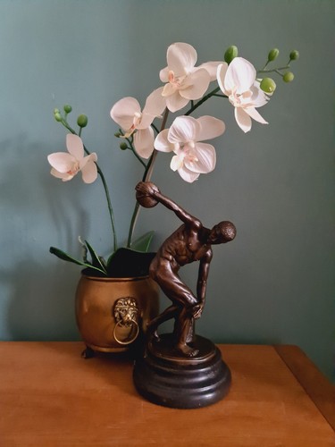 Bronze figurein Statue Myron-style discus thrower Athlete Man Marble Base - Picture 13 of 13