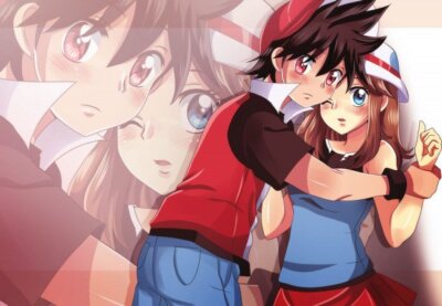 Anime pok mon special blue red miyuki Stitched Gaming Mat Desk