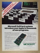 1983 Microsoft SoftCard for Apple II Plus IIe vintage print Ad